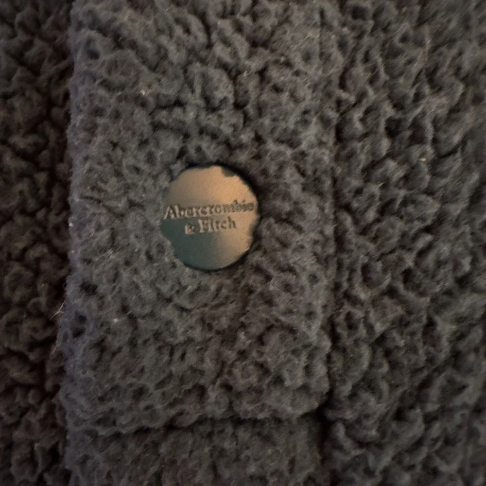 Abercrombie Kids 1/4 Snap Sherpa Fleece Mock Neck Pullover-Teal-Unisex Size 9-10